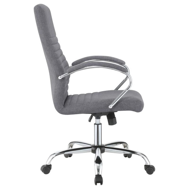 Abisko Upholstered Office Chair with Casters Grey and Chrome (881217)