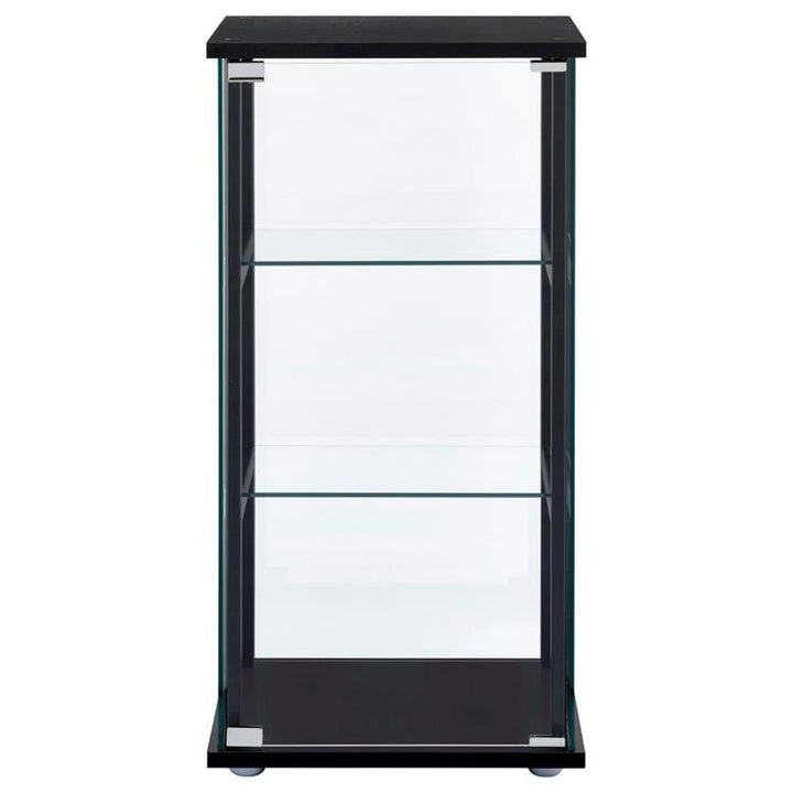 Cyclamen 3-shelf Glass Curio Cabinet Black and Clear (950179)