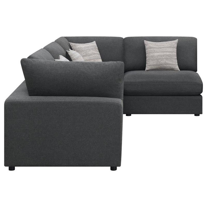 Serene 4-piece Upholstered Modular Sectional Charcoal (551324-SETA)