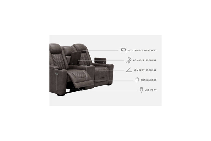 HyllMont Power Reclining Loveseat with Console (9300318)