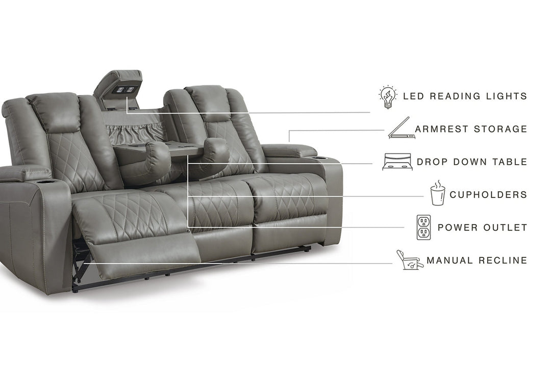 Mancin Reclining Sofa with Drop Down Table (2970289)