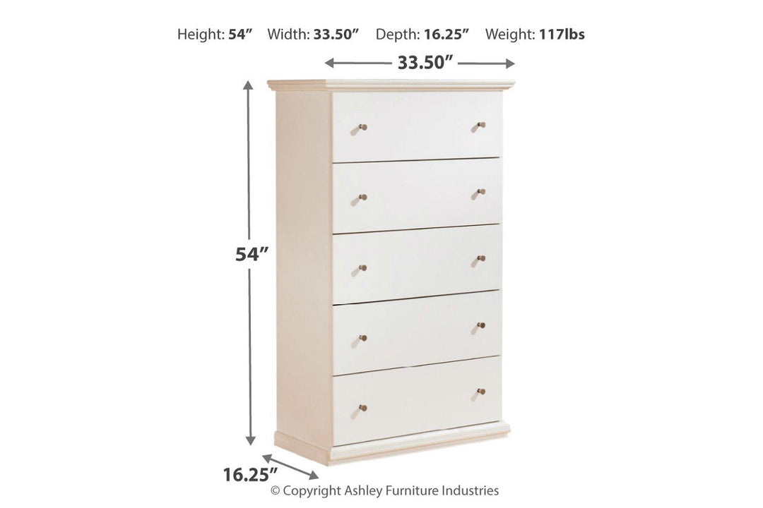 Bostwick Shoals Queen Panel Bed with Mirrored Dresser, Chest and 2 Nightstands (B139B14)