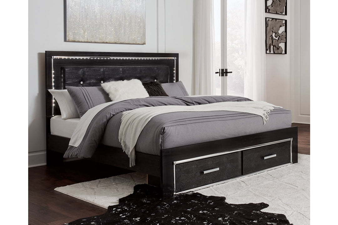 Kaydell King Upholstered Panel Bed with Storage (B1420B7)