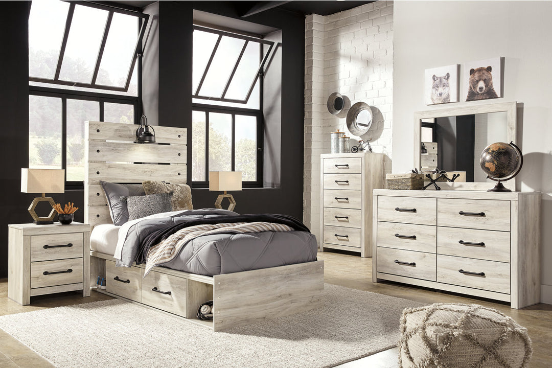 Cambeck Twin Panel Bed with 2 Storage Drawers (B192B13)