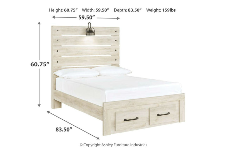 Cambeck Full Panel Bed with 2 Storage Drawers (B192B33)