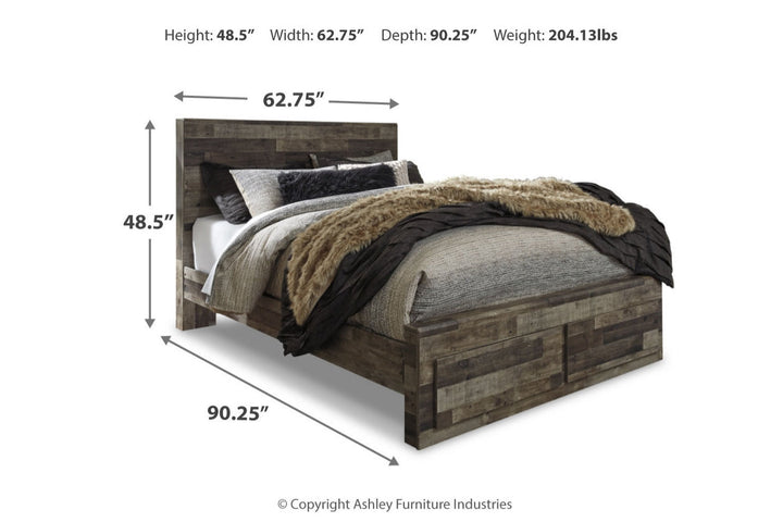 Derekson Queen Panel Storage Bed, Dresser, Mirror and 2 Nightstands (B200B49)