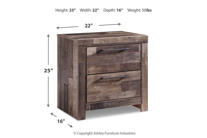 Derekson Queen Panel Storage Bed, Dresser, Mirror and 2 Nightstands (B200B49)