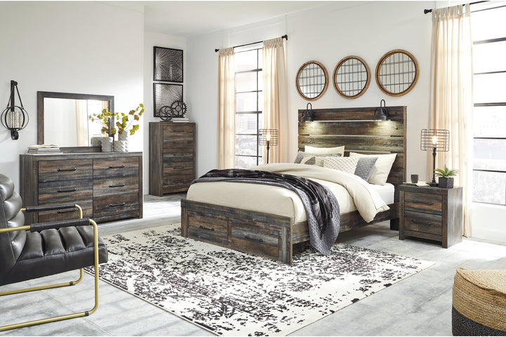 Drystan Queen Panel Bed with 2 Storage Drawers (B211B29)