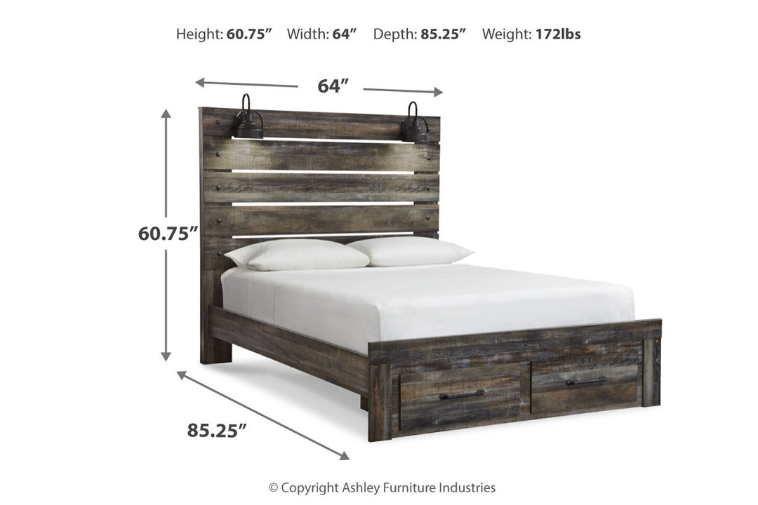 Drystan Queen Panel Storage Bed, Dresser and Mirror (B211B63)