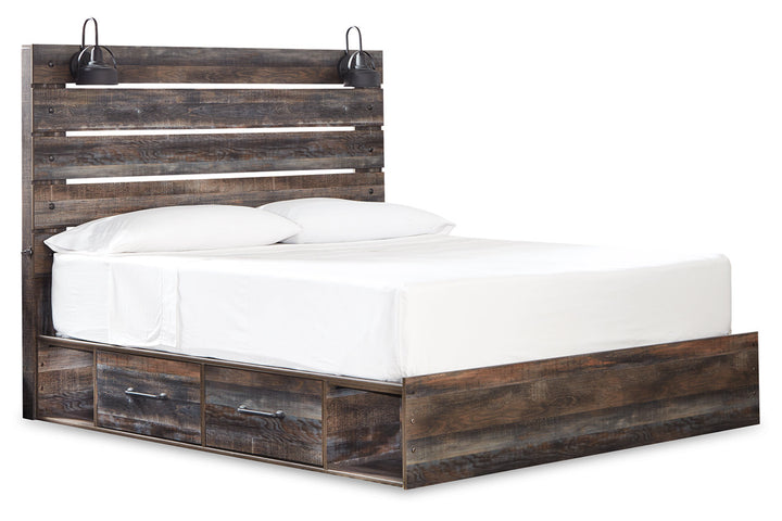 Drystan King Panel Bed with 4 Storage Drawers (B211B54)