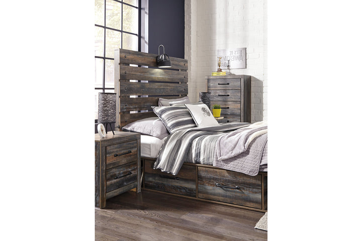 Drystan Full Panel Bed with 4 Storage Drawers (B211B12)