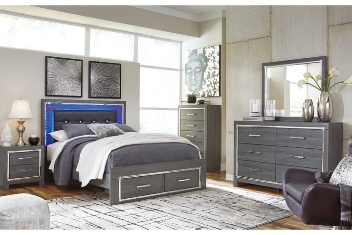 Lodanna Queen Panel Bed with 2 Storage Drawers (B214B3)