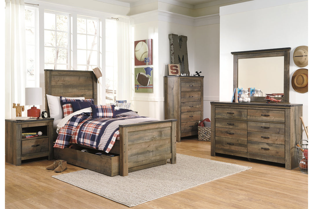 Trinell Twin Panel Bed with 1 Large Storage Drawer (B446B8)