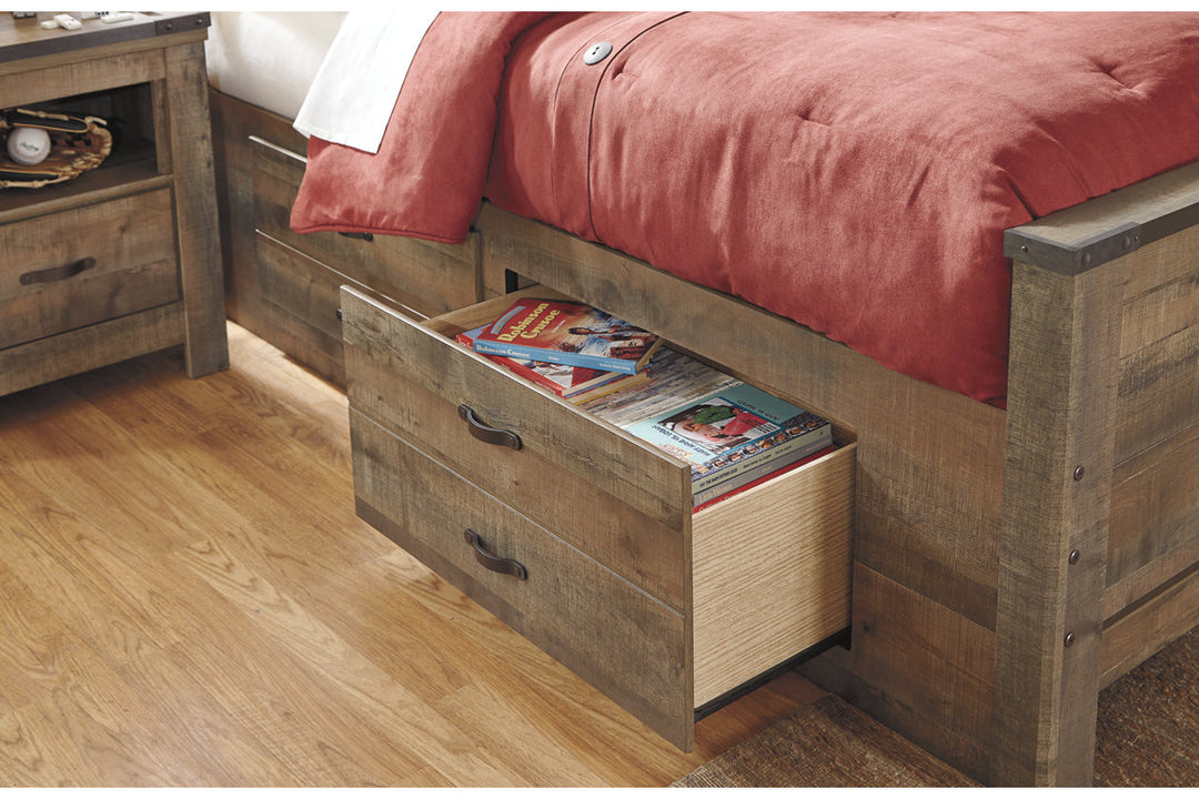 Trinell Full Panel Bed with 2 Storage Drawers (B446B10)