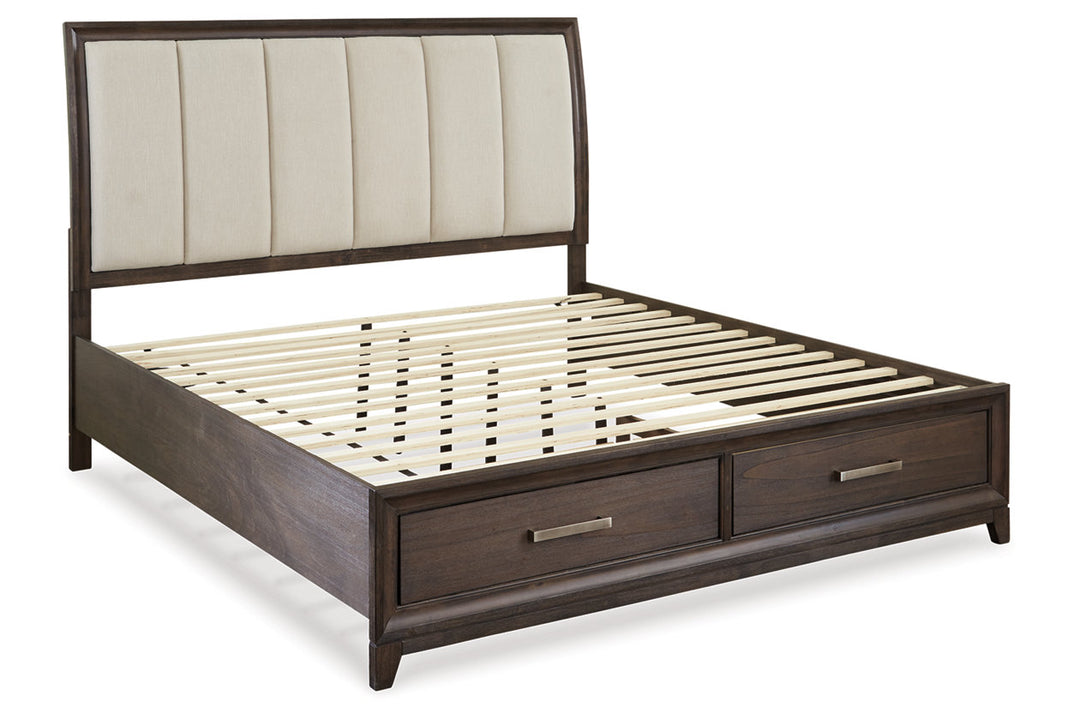 Brueban King Panel Bed with 2 Storage Drawers (B497B4)