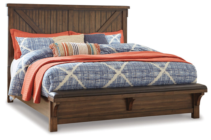 Lakeleigh Queen Panel Bed with Upholstered Bench (B718B7)