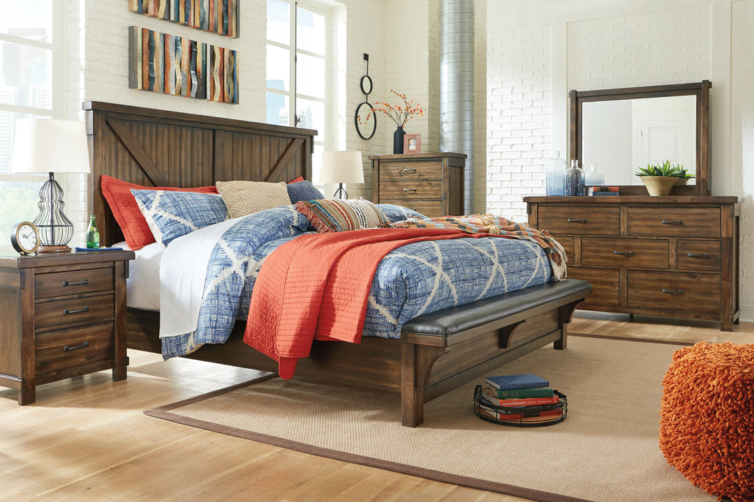 Lakeleigh King Panel Bed with Upholstered Bench (B718B9)