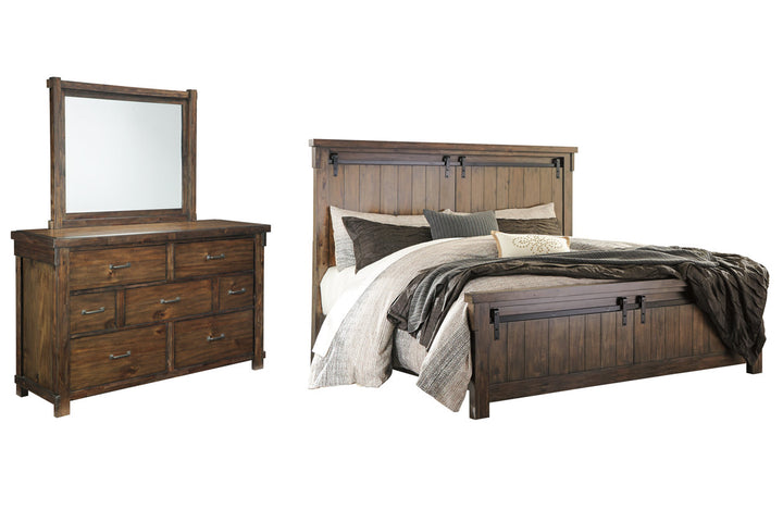 Lakeleigh Queen Panel Bed with Mirrored Dresser (B718B3)