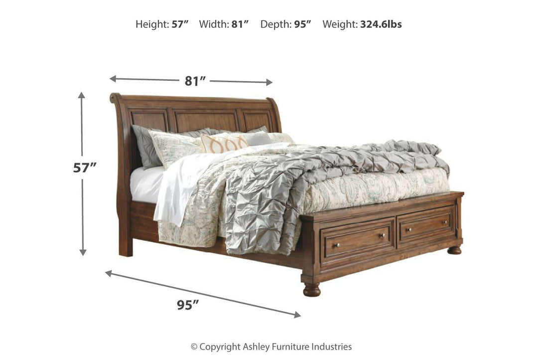 Flynnter California King Sleigh Bed with 2 Storage Drawers (B719B10)