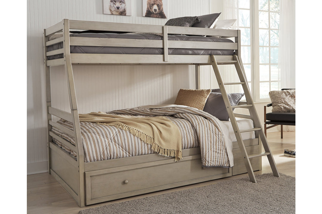 Lettner Twin over Full Bunk Bed with 1 Large Storage Drawer (B733B23)