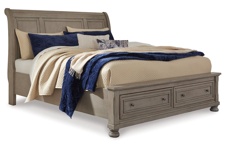 Lettner King Sleigh Bed with 2 Storage Drawers (B733B8)