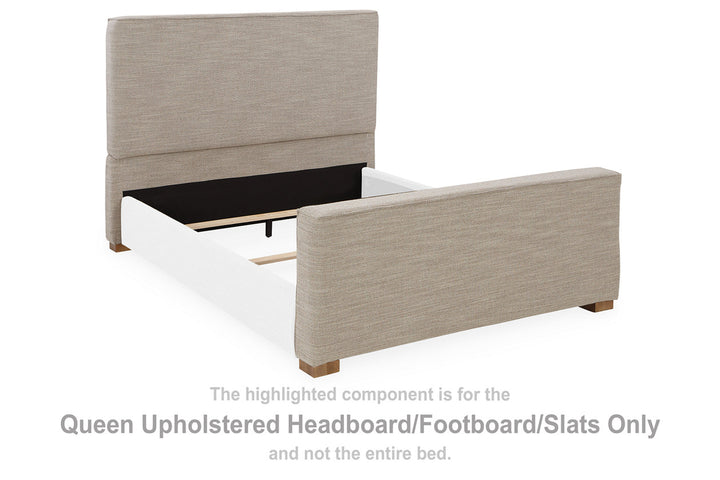 Dakmore Queen Upholstered Headboard/Footboard/Slats (B783-81)