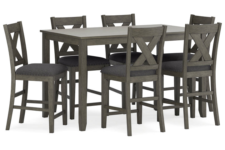 Caitbrook Counter Height Dining Table and Bar Stools (Set of 7) (D388-423)