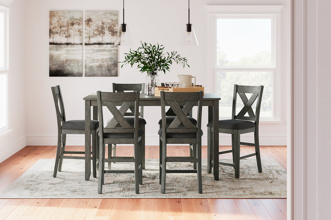 Caitbrook Counter Height Dining Table and Bar Stools (Set of 7) (D388-423)