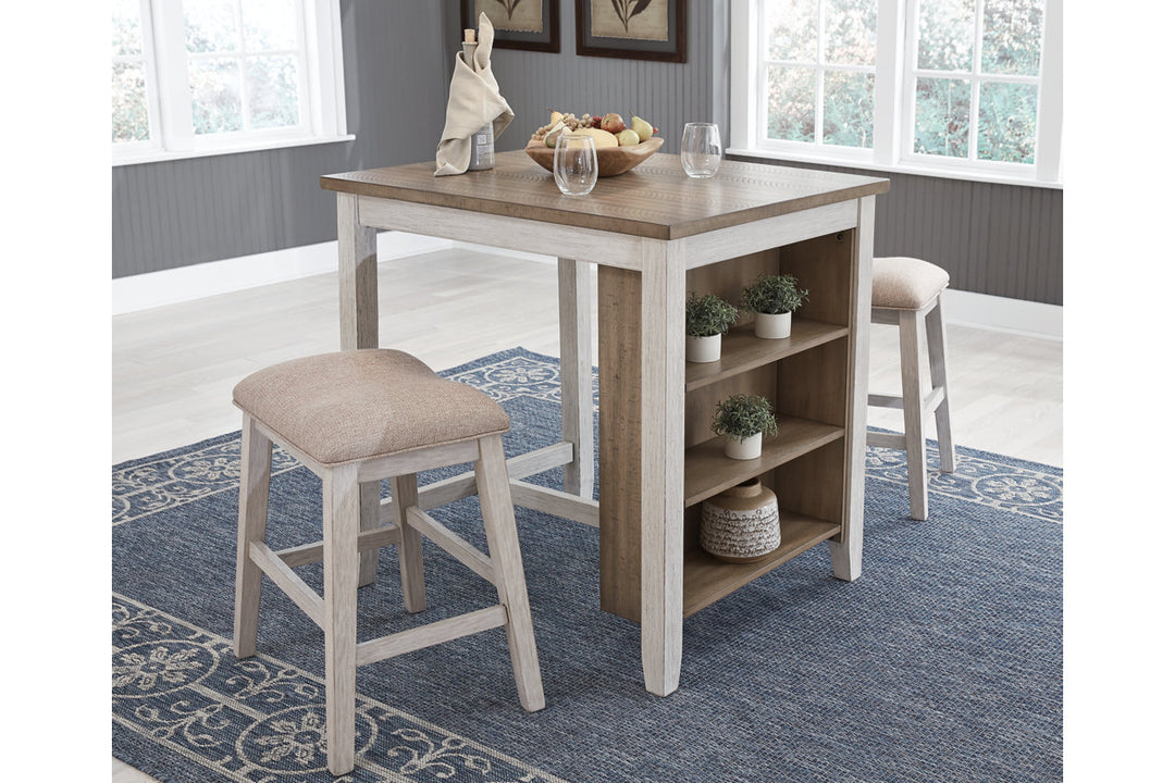 Skempton Counter Height Dining Table and Bar Stools (Set of 3) (D394-113)