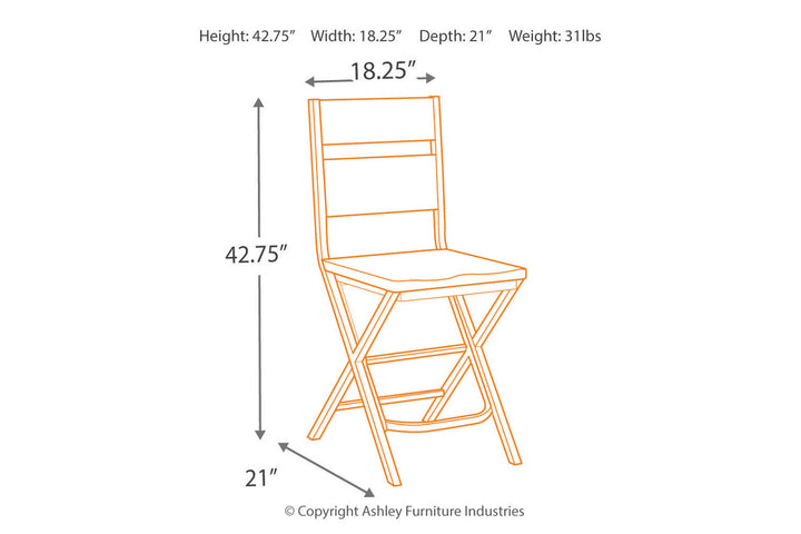 Kavara Counter Height Dining Table with 4 Barstools (D469D4)