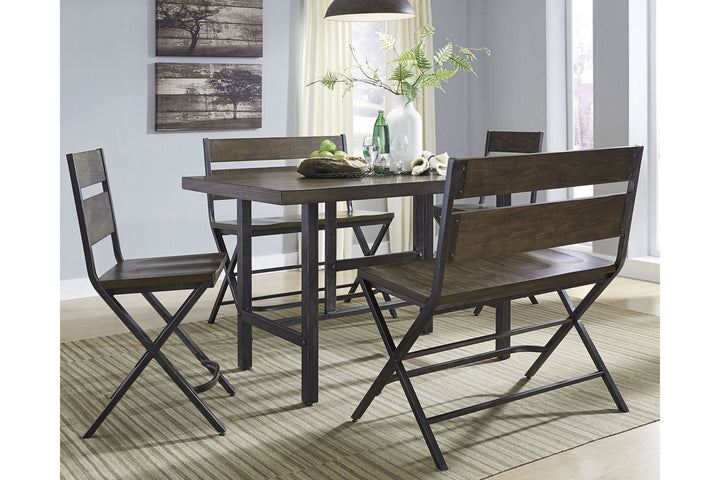 Kavara Counter Height Dining Table with 4 Barstools (D469D4)