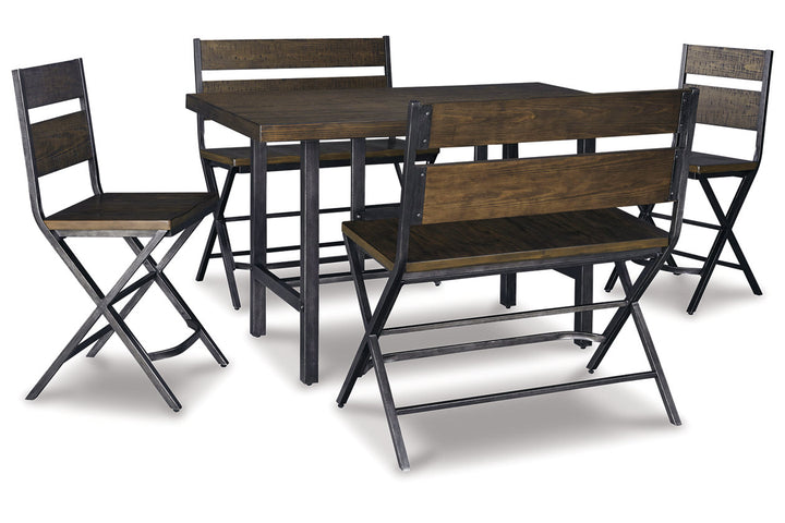 Kavara Counter Height Dining Table with 4 Barstools (D469D4)