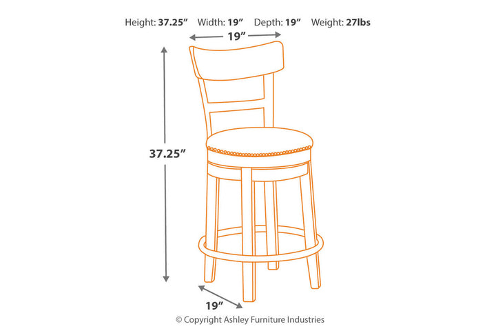 Pinnadel Counter Height Bar Stool (D542-124)