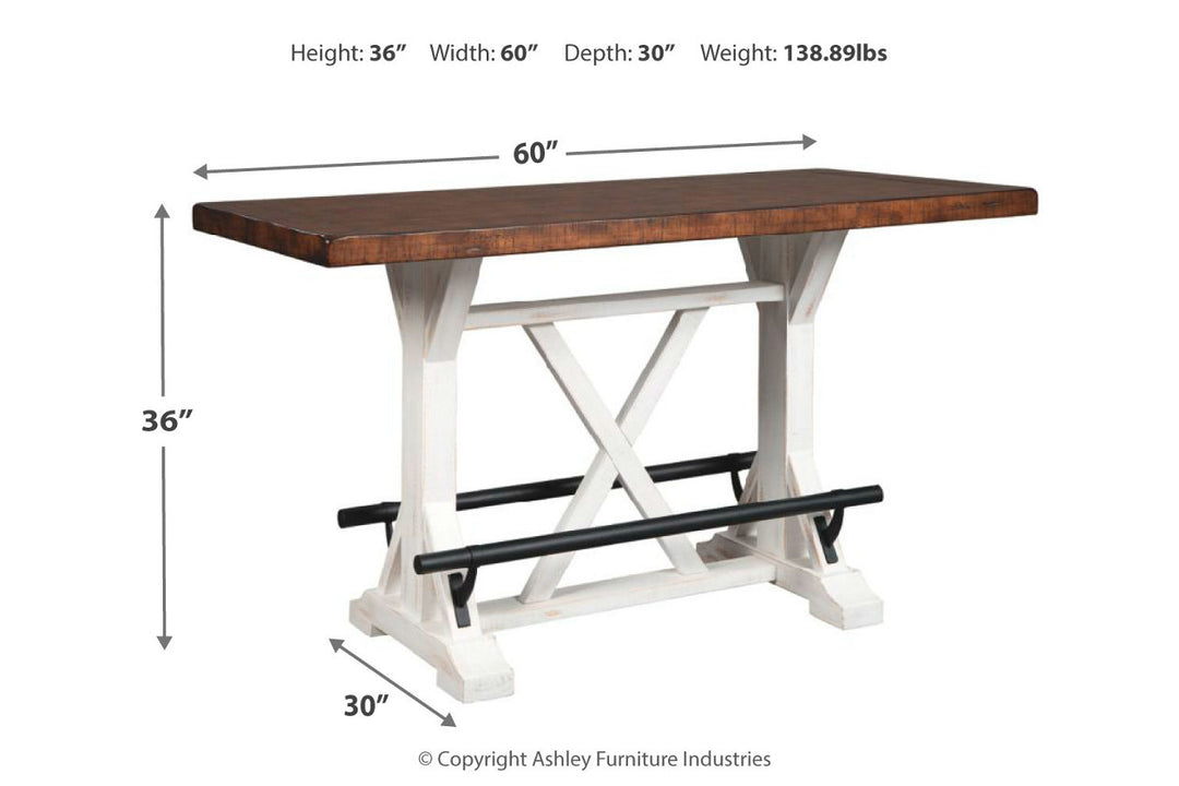 Valebeck Counter Height Dining Table and 4 Barstools (D546D5)