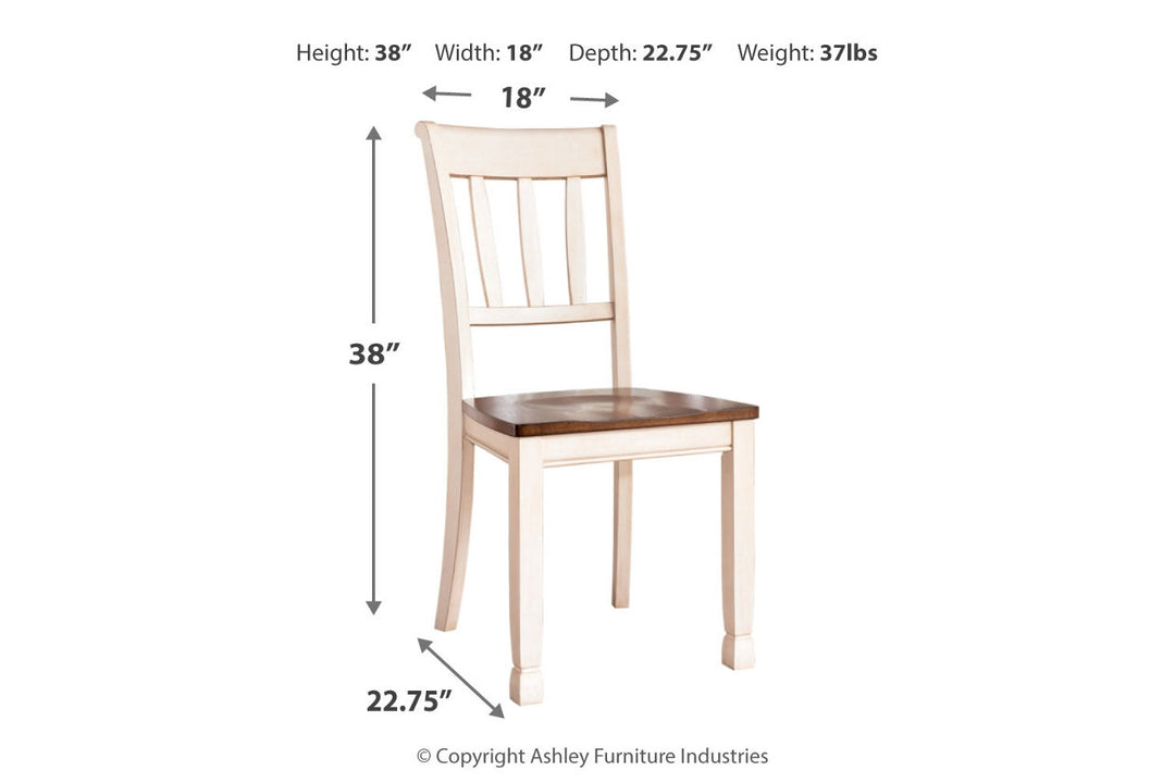 Whitesburg Dining Table with 4 Chairs and Bench (D583D10)