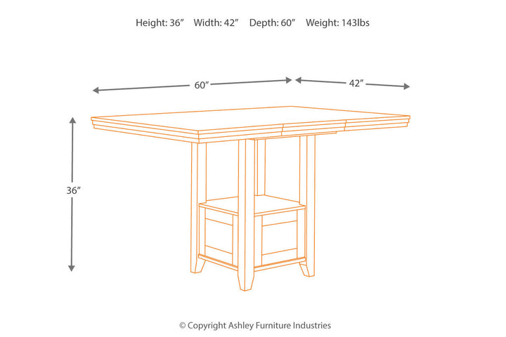 Ralene Counter Height Dining Extension Table (D594-42)