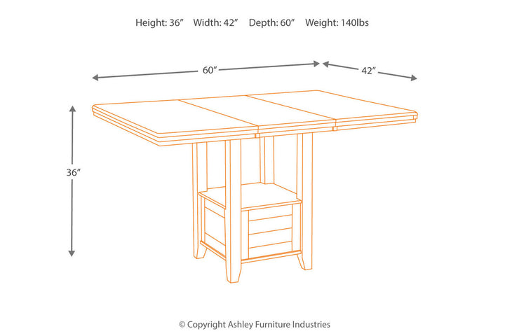 Haddigan Counter Height Dining Extension Table (D596-42)