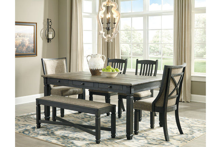Tyler Creek Dining Table with 4 Chairs and Bench (D736D6)