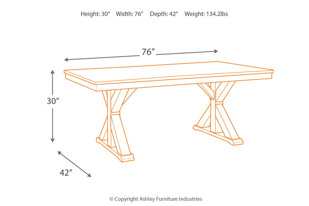 Grindleburg Dining Table and 6 Chairs (D754D8)