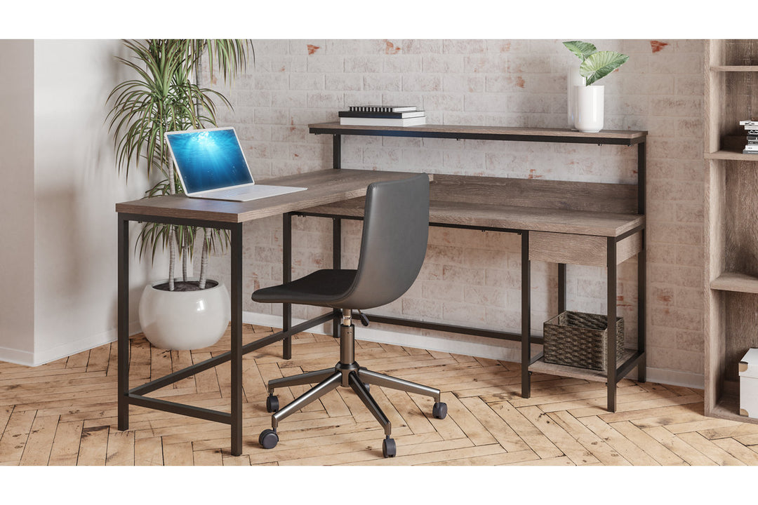 Arlenbry Home Office L-Desk with Storage (H275-24)