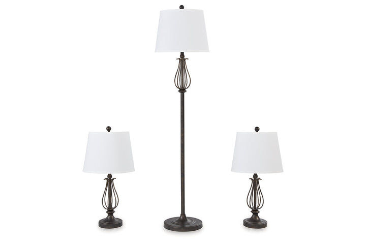 Brycestone Floor Lamp with 2 Table Lamps (L204526)