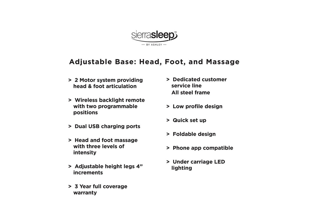 Head-Foot Model Better Twin Extra Long Adjustable Base (2 Required) (M9X872)