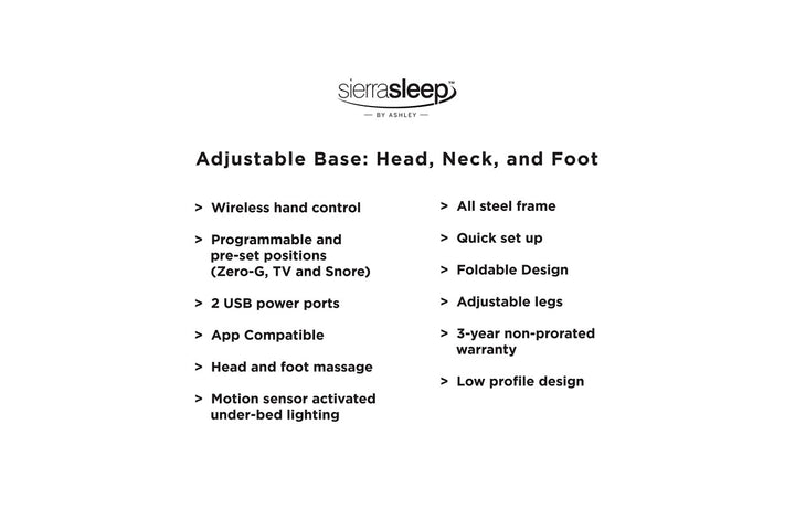 Head-Foot Model Best Twin Extra Long Adjustable Base (2 Required) (M9X972)