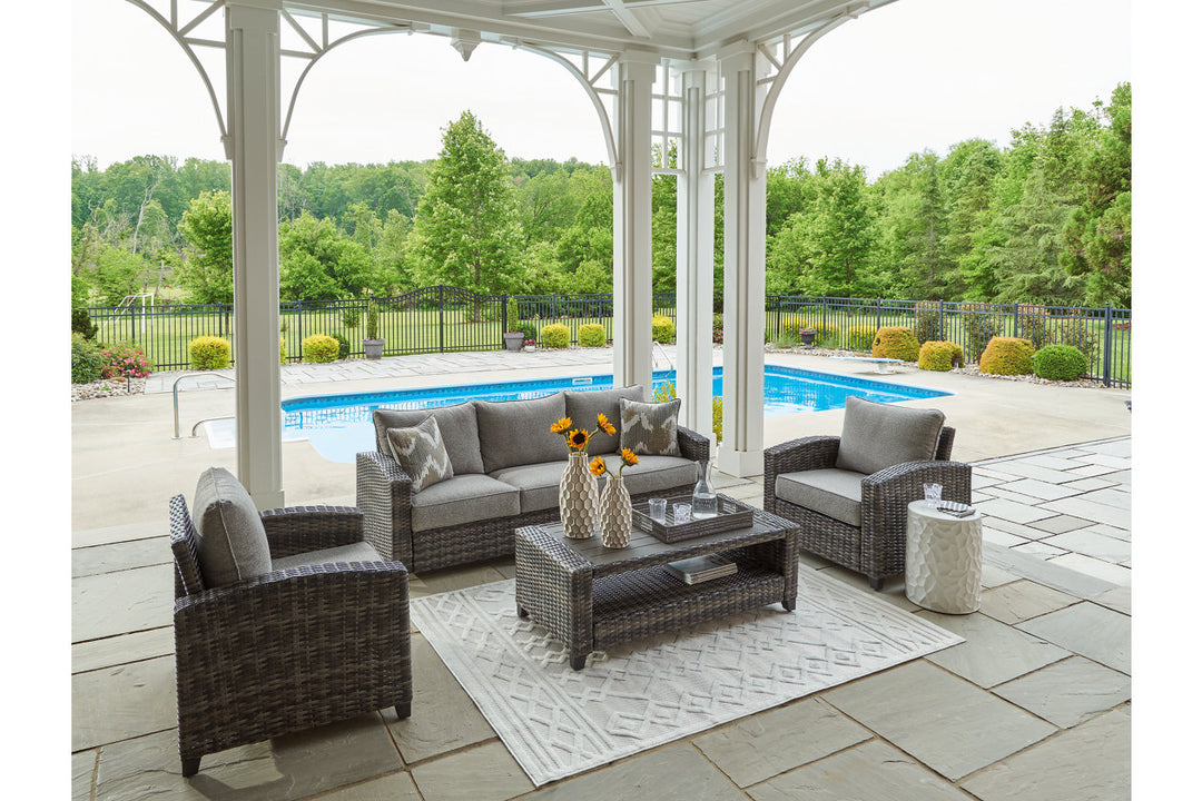 Oasis Court Outdoor Sofa/Chairs/Table Set (Set of 4) (P335-081)