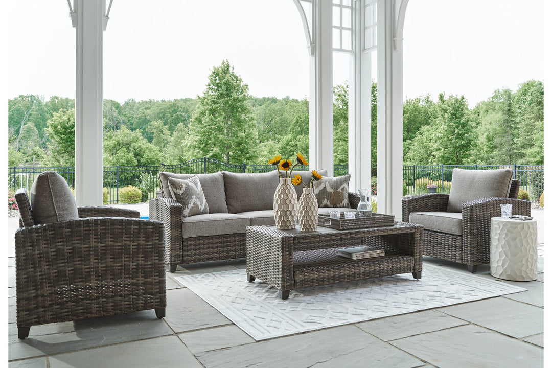 Oasis Court Outdoor Sofa/Chairs/Table Set (Set of 4) (P335-081)