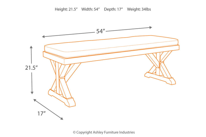 Beachcroft Outdoor Dining Table with 2 Chairs and 2 Benches (P791P3)