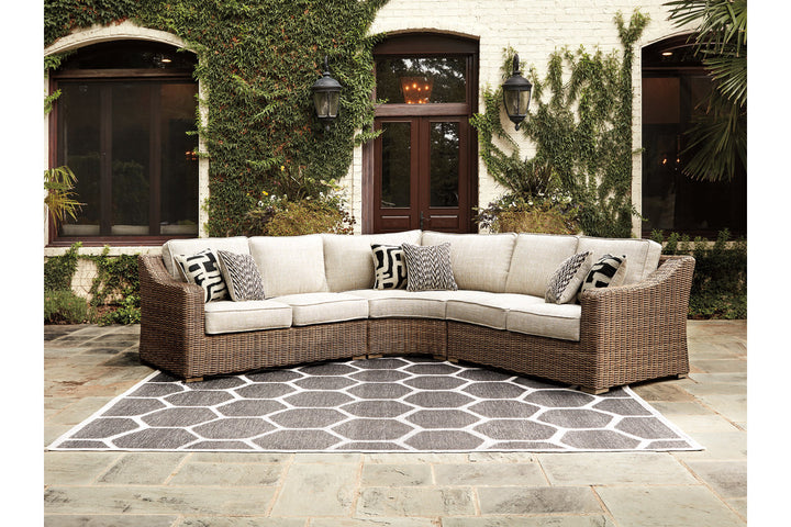 Beachcroft 3-Piece Outdoor Sectional with Coffee Table and 2 End Tables (P791P9)