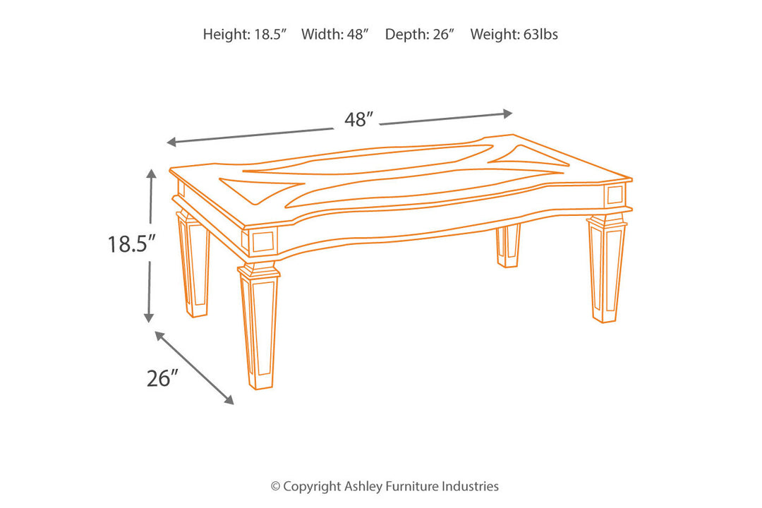 Tessani Coffee Table and 2 End Tables (T099T1)