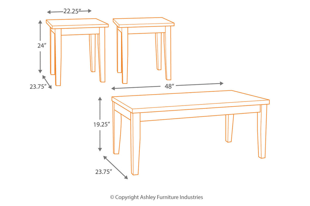 Maysville Table (Set of 3) (T204-13)