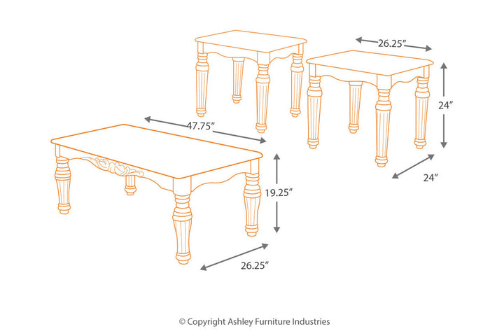 North Shore Table (Set of 3) (T533-13)